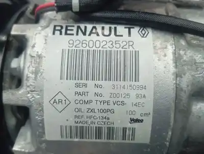 Peça sobressalente para automóvel em segunda mão compressor de ar condicionado a/a a/c por renault clio iv dynamique referências oem iam 926002352r  