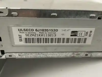 Pezzo di ricambio per auto di seconda mano Impianto Audio / Radio Cd per SEAT IBIZA (6J5) Stylance / Style Riferimenti OEM IAM 6J1035153D  