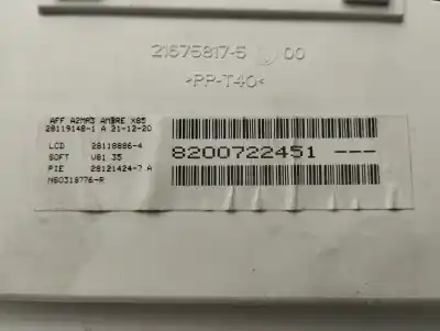 Peça sobressalente para automóvel em segunda mão display gps / multimídia por renault twingo gt referências oem iam 8200722451  