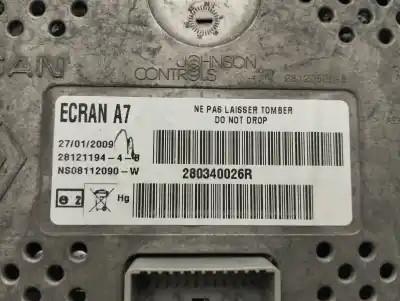 Second-hand car spare part multifunction display for renault laguna iii initiale oem iam references 280340026r  