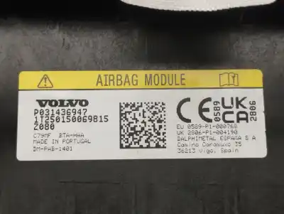 Peça sobressalente para automóvel em segunda mão airbag dianteiro direito por volvo xc60 core awd referências oem iam p031436947  