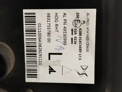 İkinci el araba yedek parçası sol far için ds 7 crossback e-tense be chic oem iam referansları 9831755780  