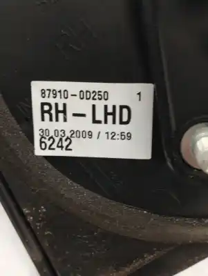 Peça sobressalente para automóvel em segunda mão espelho retrovisor direito por toyota yaris (ksp9/scp9/nlp9) básico referências oem iam 879100d250  