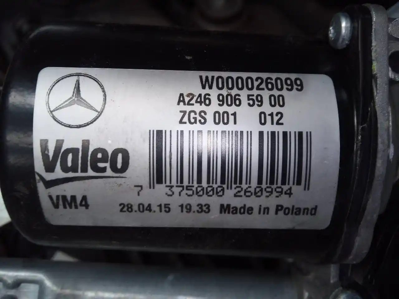 MOTORINO TERGICRISTALLO ANTERIORE - MERCEDES BENZ CLASSE A - W169 - 1.5  BENZINA - 70KW - ANNO 2004 - VALEO - COD A1698200300 - 4